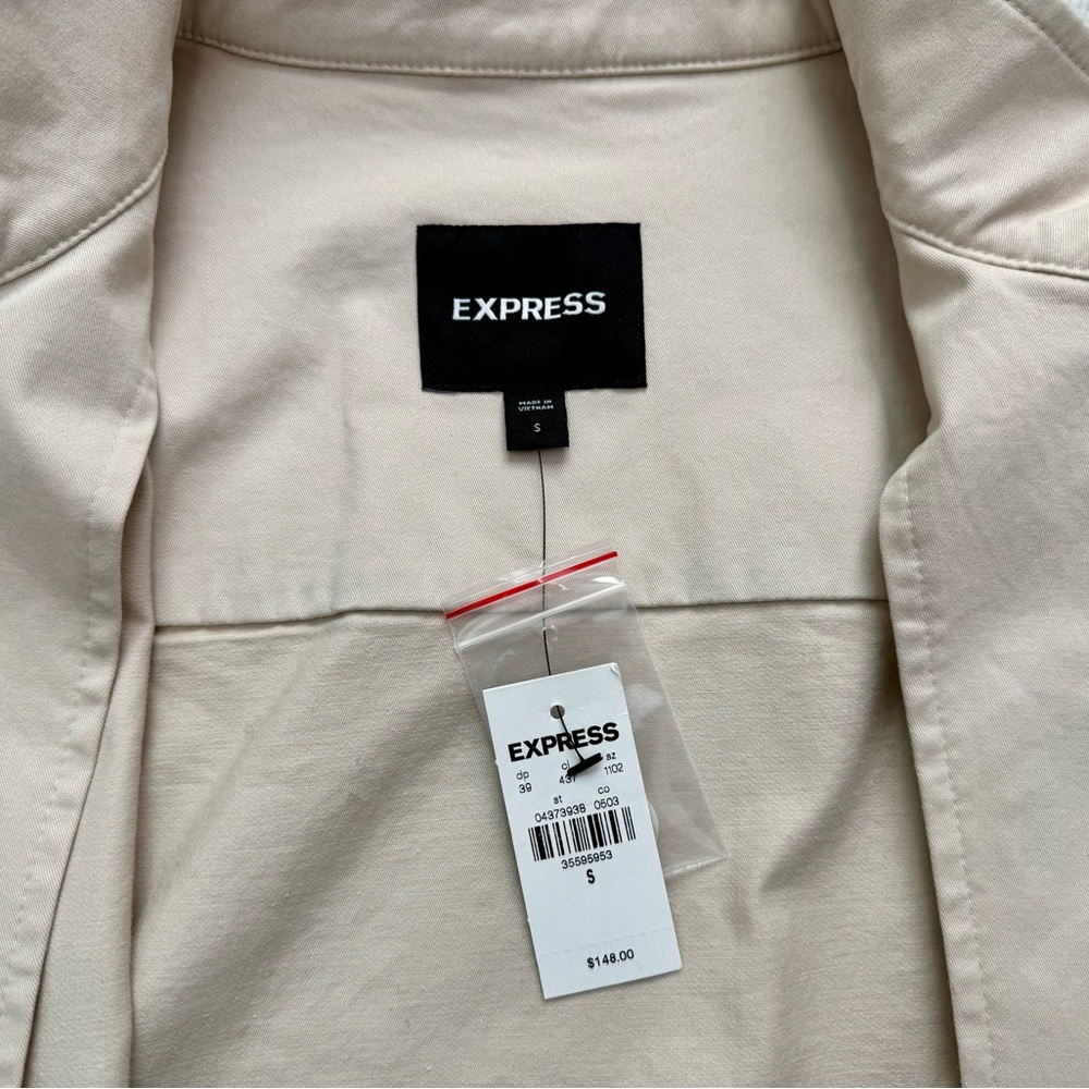 Express Light Beige Jacket with Stand Collar NWT - image 5